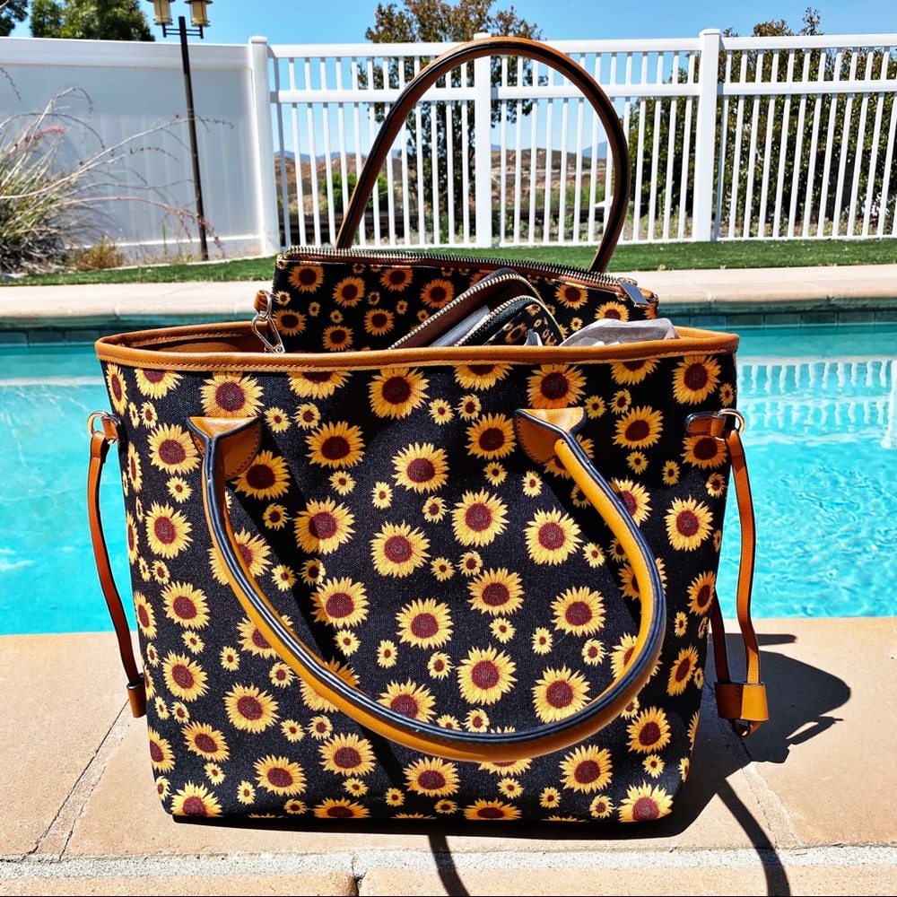 FINAL RESTOCK 💕 Sunflower Handbag 3 Piece Set - Picture 2 of 2